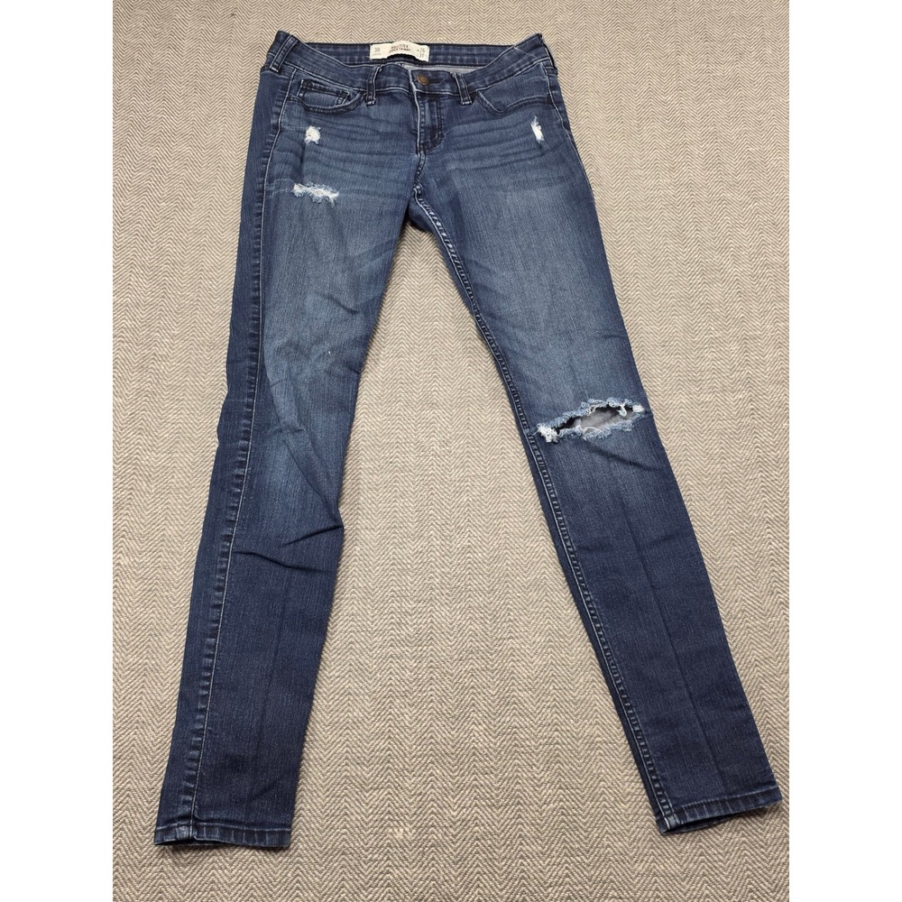 Hollister Super Skinny Jeans Womens 26x31 Dark Wash Distressed Ripped